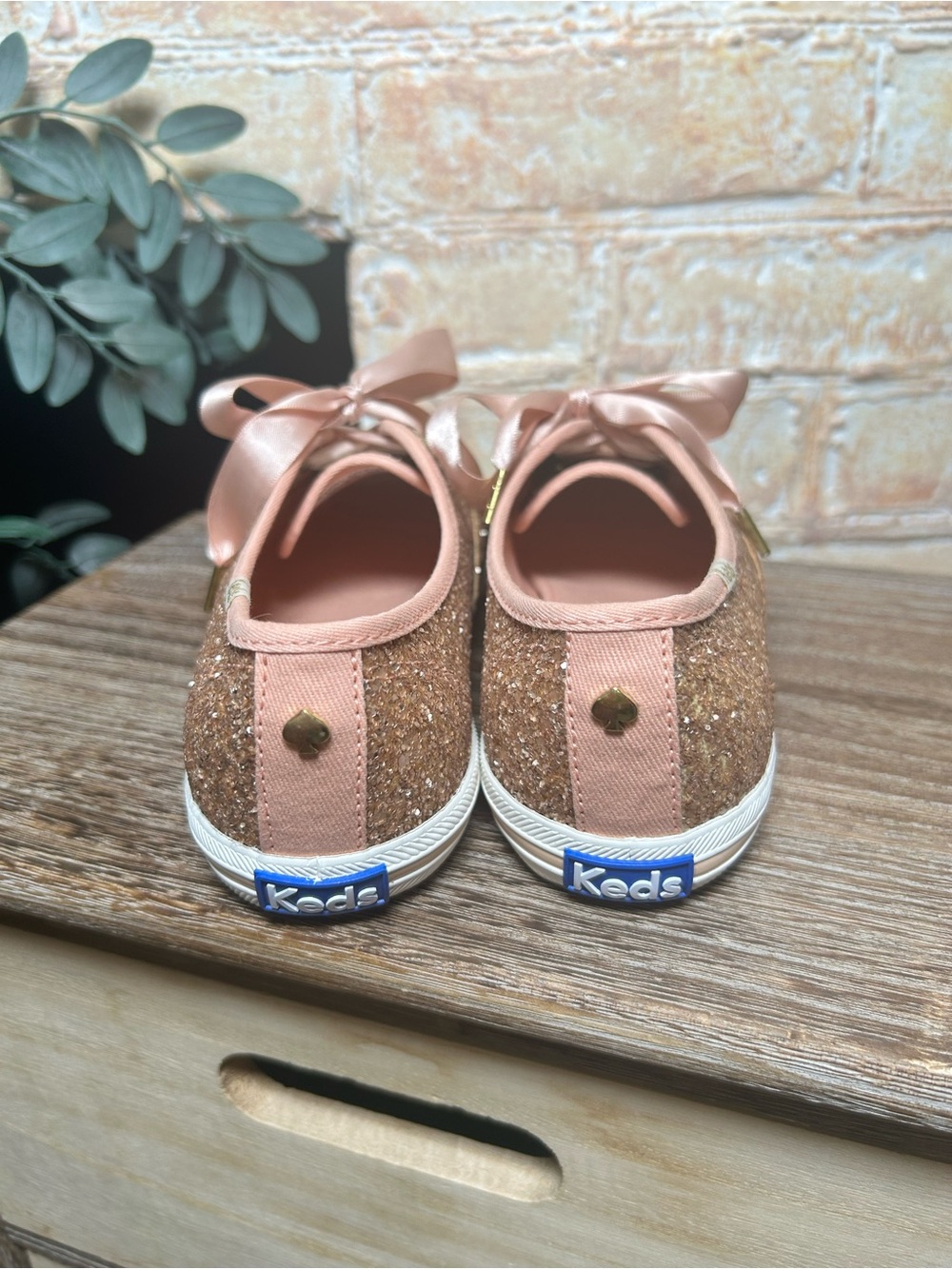 Keds x Kate Spade New York Champion Glitter Sneakers Rose Gold Size 6.5 #41 - Picture 6 of 10